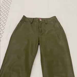 Staud Green Leather Pants